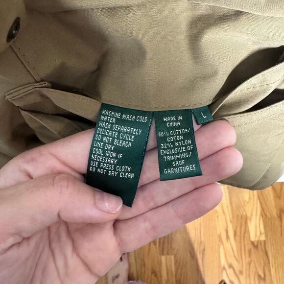 Ralph Lauren Vest Women L Tan Brown Reversible Safari Utility Sport Nylon Unisex - Picture 7 of 10